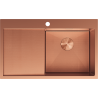 Mexen Exar fregadero de acero inoxidable de 1 seno con escurridor, derecho 780 x 480 mm, cobre HC - 6434781010P-65HC