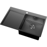 Mexen Exar évier en acier inoxydable 1 bac avec égouttoir droit 780 x 480 mm, noir - 6434781010P-70