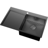 Mexen Exar roestvrijstalen spoelbak 1-compartiment met rechter afdruiprek 780 x 480 mm, zwart - 6434781010P-70