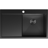 Mexen Exar Edelstahlspüle 1-beckig mit Ablage rechts 780 x 480 mm, schwarz - 6434781010P-70