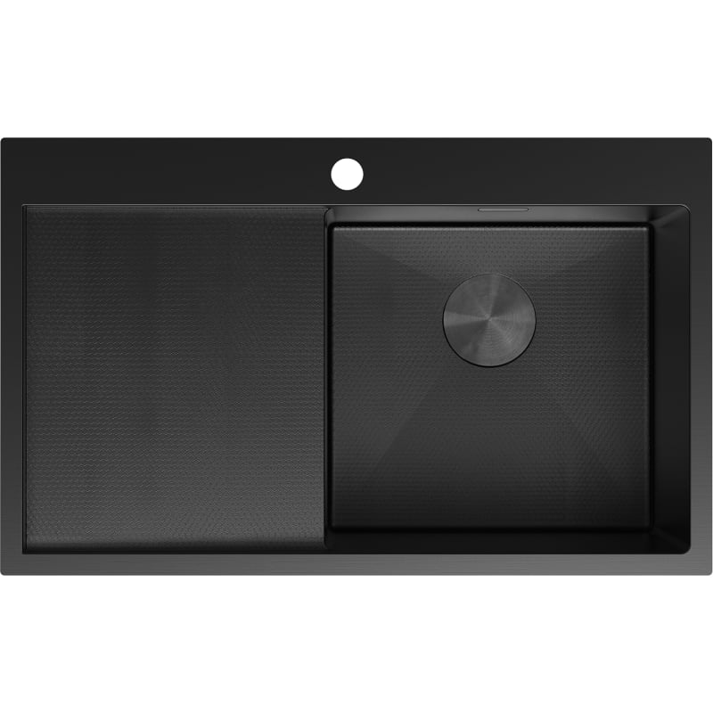 Mexen Exar čelični sudoper s jednom komorom s ocjedivačem, desni 780 x 480 mm, crni HC - 6434781010P-70HC