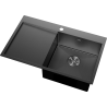 Mexen Exar Einbauspüle 1-flg. mit Abtropffläche rechts 780 x 480 mm, schwarz HC - 6434781010P-70HC