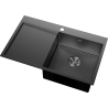 Mexen Exar roestvrijstalen spoelbak met 1 bak en rechter afdruiprek 780 x 480 mm, zwart HC - 6434781010P-70HC