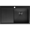 Mexen Exar Edelstahlspüle 1-becken mit Abtropffläche, rechts 780 x 480 mm, schwarz HC - 6434781010P-70HC