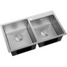Mexen Xorin roostevabast terasest 2-kambriline valamu 780 x 450 mm, inox - 6441782000-01