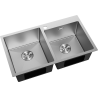 Mexen Xorin roostevabast terasest 2-kambriline valamu 780 x 450 mm, inox - 6441782000-01