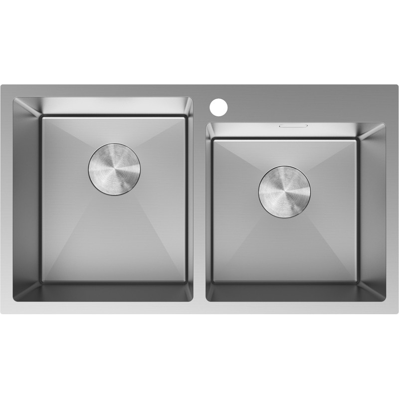 Mexen Xorin roostevabast terasest 2-kambriline valamu 780 x 450 mm, inox - 6441782000-01