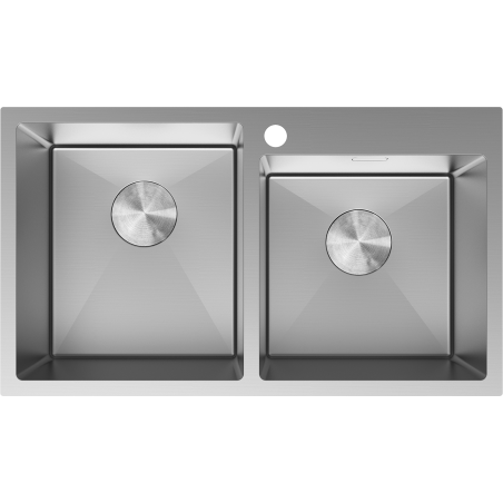 Mexen Xorin évier en acier inoxydable 2 bacs 780 x 450 mm, inox - 6441782000-01