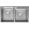 Mexen Xorin roostevabast terasest 2-kambriline valamu 780 x 450 mm, inox - 6441782000-01