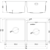 Mexen Xorin roostevabast terasest 2-kambriline valamu 780 x 450 mm, inox - 6441782000-01