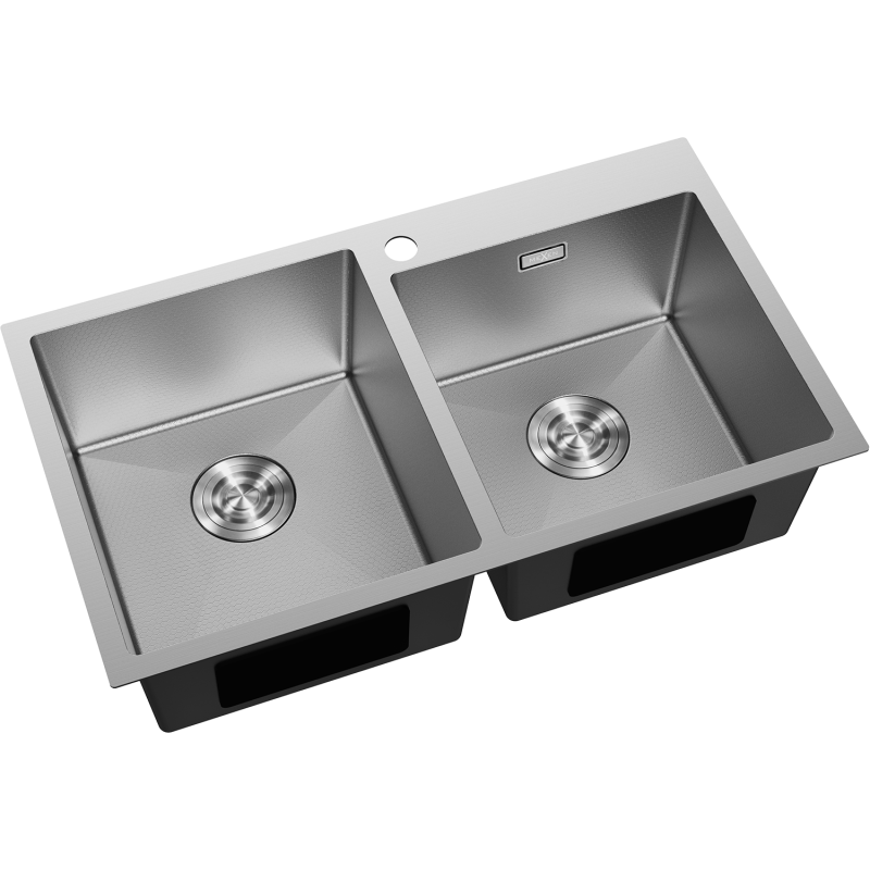 Mexen Xorin zlewozmywak stalowy 2-komorowy 780 x 450 mm, inox HC -6441782000-01HC