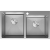 Mexen Xorin Edelstahl Spülbecken 2-Kammer 780 x 450 mm, Inox HC - 6441782000-01HC