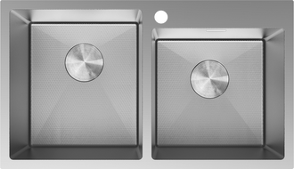Mexen Xorin Edelstahl Spülbecken 2-Kammer 780 x 450 mm, Inox HC - 6441782000-01HC