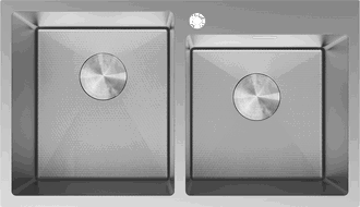 Mexen Xorin roostevabast terasest 2-kambriline valamu 780 x 450 mm, inox HC - 6441782000-01HC