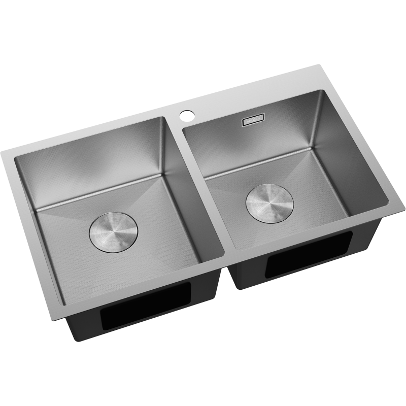 Mexen Xorin zlewozmywak stalowy 2-komorowy 780 x 450 mm, inox HC -6441782000-01HC