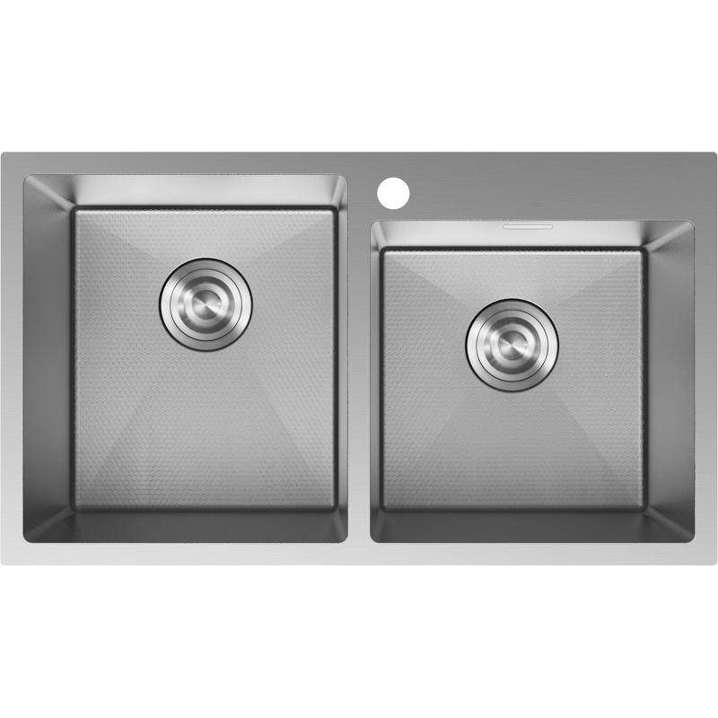 Mexen Xorin Edelstahl Spülbecken 2-Kammer 780 x 450 mm, Inox HC - 6441782000-01HC