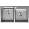 Mexen Xorin steel sink with 2 bowls 780 x 450 mm, inox HC - 6441782000-01HC