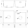 Mexen Xorin évier en acier inoxydable 2 bacs 780 x 450 mm, doré - 6441782000-55