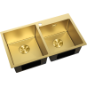 Mexen Xorin fregadero de acero de 2 senos 780 x 450 mm, dorado - 6441782000-55
