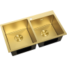Mexen Xorin stalen spoelbak 2-kamer 780 x 450 mm, goud - 6441782000-55