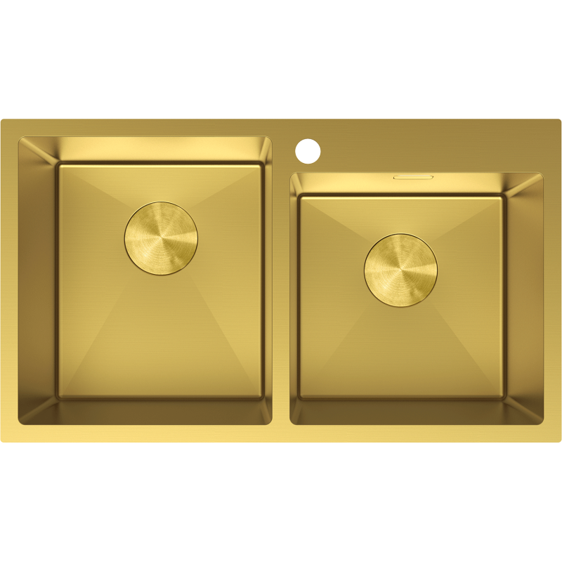 Mexen Xorin stalen spoelbak 2-kamer 780 x 450 mm, goud - 6441782000-55
