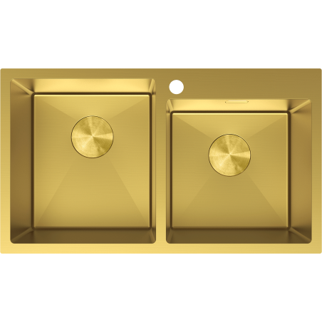 Mexen Xorin Edelstahlspüle 2-Kammer 780 x 450 mm, gold - 6441782000-55