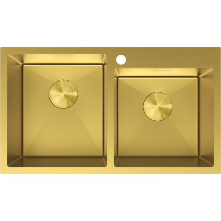 Mexen Xorin stalen spoelbak 2-kamer 780 x 450 mm, goud - 6441782000-55