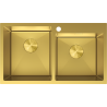 Mexen Xorin fregadero de acero de 2 senos 780 x 450 mm, dorado - 6441782000-55