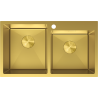 Mexen Xorin lavello in acciaio 2 vasche 780 x 450 mm, dorato - 6441782000-55
