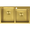 Mexen Xorin lava-loiça de aço inoxidável, 2 cubas, 780 x 450 mm, dourado - 6441782000-55