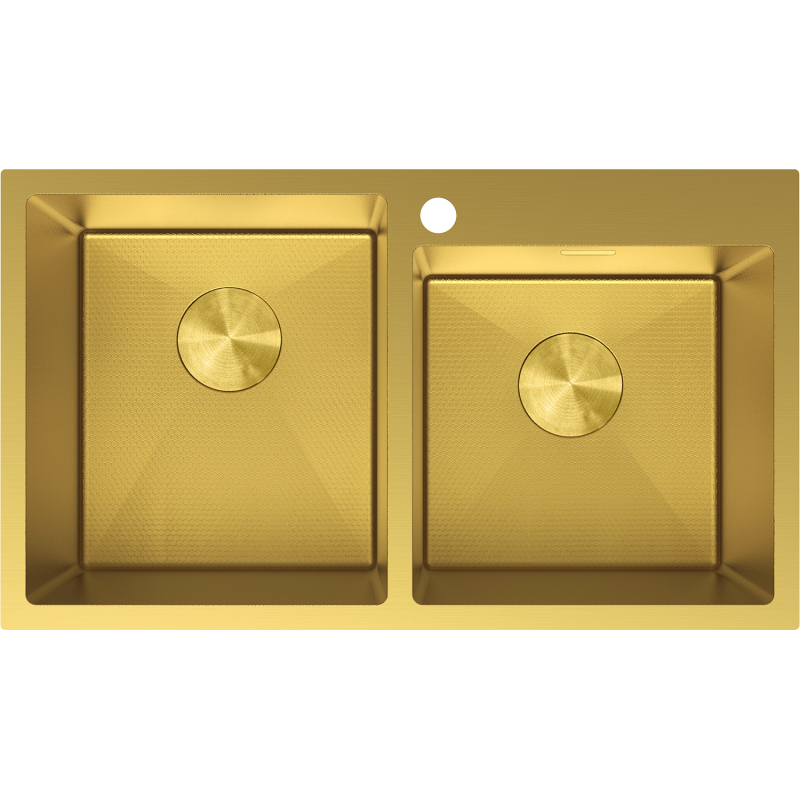Mexen Xorin stainless steel sink 2-chamber 780 x 450 mm, gold HC - 6441782000-55HC