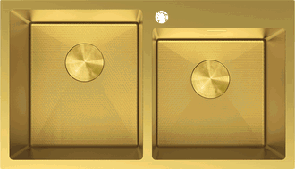 Mexen Xorin stalen gootsteen 2-kamer 780 x 450 mm, goud HC - 6441782000-55HC