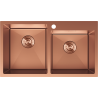 Mexen Xorin roestvrijstalen gootsteen met 2 kamers 780 x 450 mm, koper - 6441782000-65