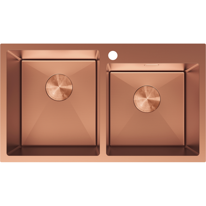 Mexen Xorin roestvrijstalen gootsteen met 2 kamers 780 x 450 mm, koper - 6441782000-65