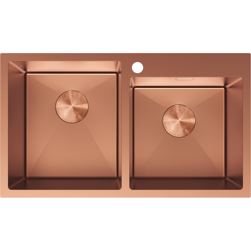 Mexen Xorin teräsinen 2-osainen pesuallas 780 x 450 mm, kupari - 6441782000-65