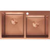 Mexen Xorin roestvrijstalen gootsteen met 2 kamers 780 x 450 mm, koper - 6441782000-65