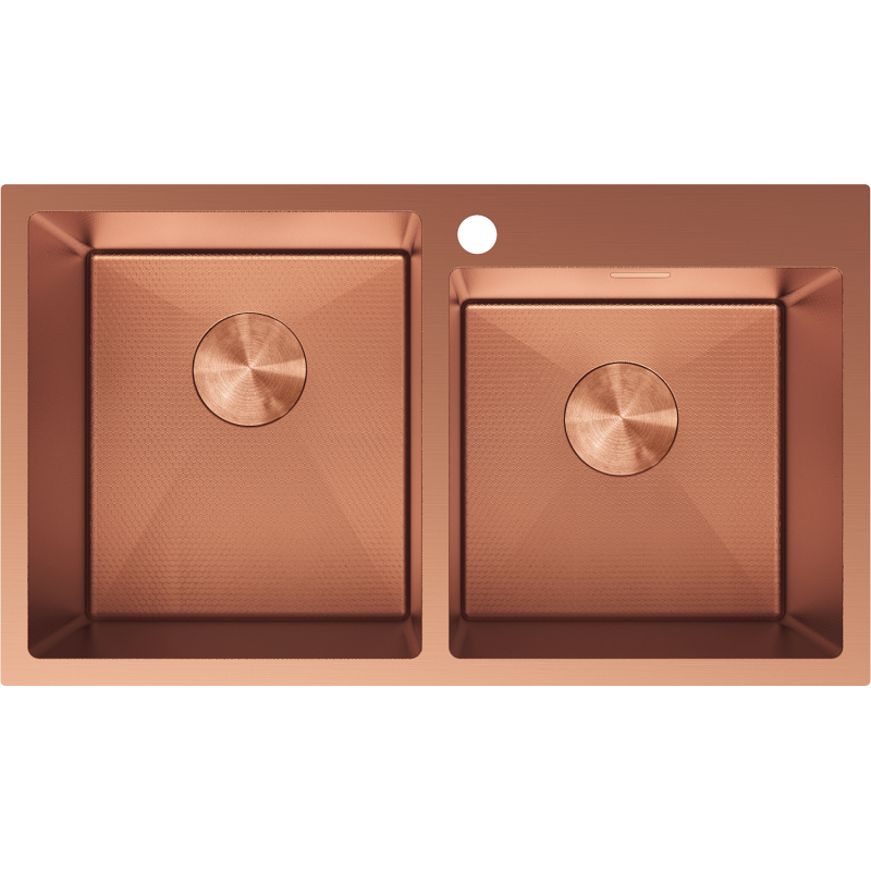 Mexen Xorin steel sink 2-chamber 780 x 450 mm, copper HC - 6441782000-65HC