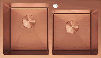 Mexen Xorin Steel Sink 2-Bowl 780 x 450 mm, Copper HC - 6441782000-65HC
