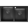 Mexen Xorin évier en acier 2 bacs 780 x 450 mm, noir - 6441782000-70