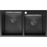 Mexen Xorin stalen spoelbak met 2 kamers 780 x 450 mm, zwart - 6441782000-70