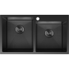 Mexen Xorin stalen gootsteen 2-kamer 780 x 450 mm, zwart HC - 6441782000-70HC