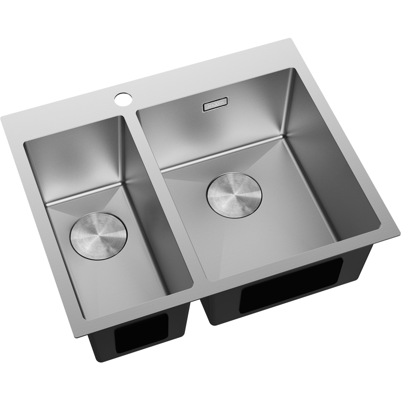 Mexen Flexo stainless steel sink 1.5-bowl 610 x 510 mm, inox - 6446611500-01