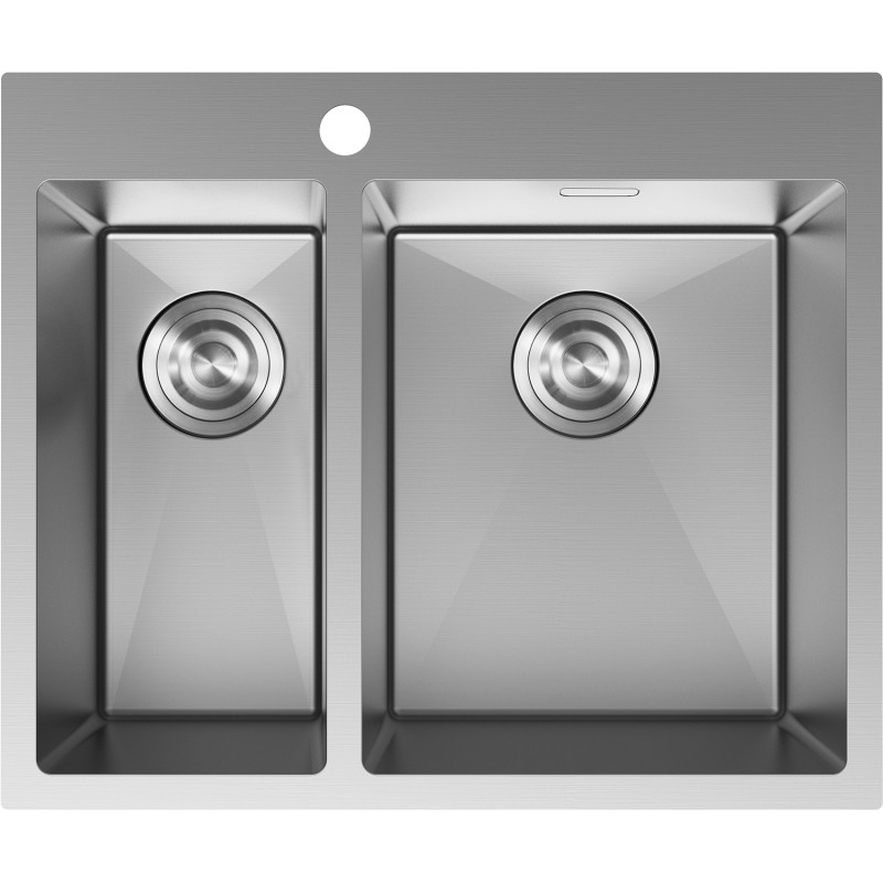 Mexen Flexo čelični sudoper s 1.5 komore 610 x 510 mm, inox - 6446611500-01
