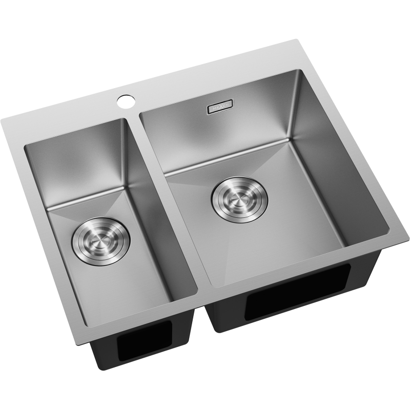 Mexen Flexo stainless steel sink 1.5-bowl 610 x 510 mm, inox - 6446611500-01
