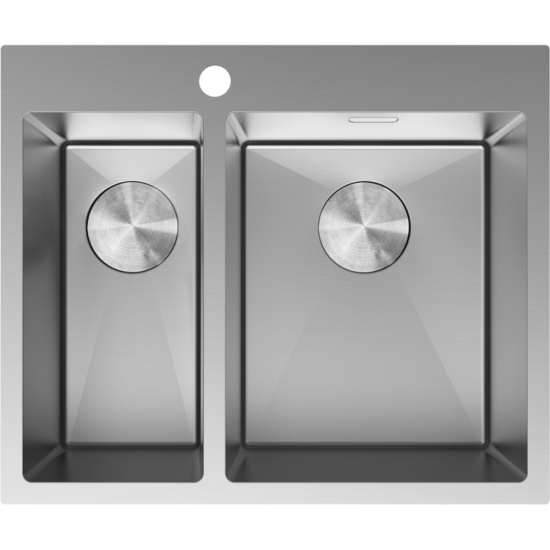 Mexen Flexo roostevabast terasest 1,5-kambriline köögivalamu 610 x 510 mm, inox - 6446611500-01