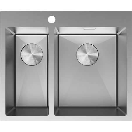 Mexen Flexo ανοξείδωτος νεροχύτης 1,5-θυρίδων 610 x 510 mm, inox - 6446611500-01