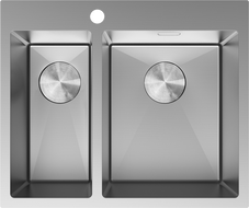 Mexen Flexo roostevabast terasest 1,5-kambriline köögivalamu 610 x 510 mm, inox - 6446611500-01