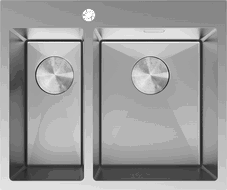 Mexen Flexo stainless steel sink 1.5-bowl 610 x 510 mm, inox - 6446611500-01