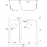 Mexen Flexo Edelstahlspüle 1,5-fach 610 x 510 mm, Inox - 6446611500-01