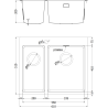 Mexen Flexo roestvrijstalen spoelbak 1,5-kamer 610 x 510 mm, inox HC - 6446611500-01HC